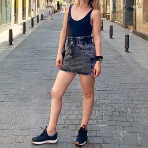 Dark denim jean skirt from topshop